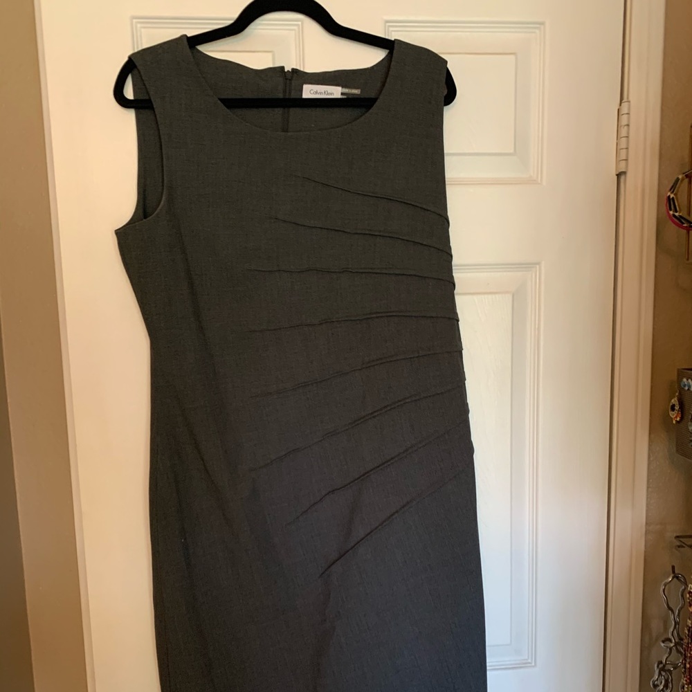 Calvin Klein Gray Work Dress